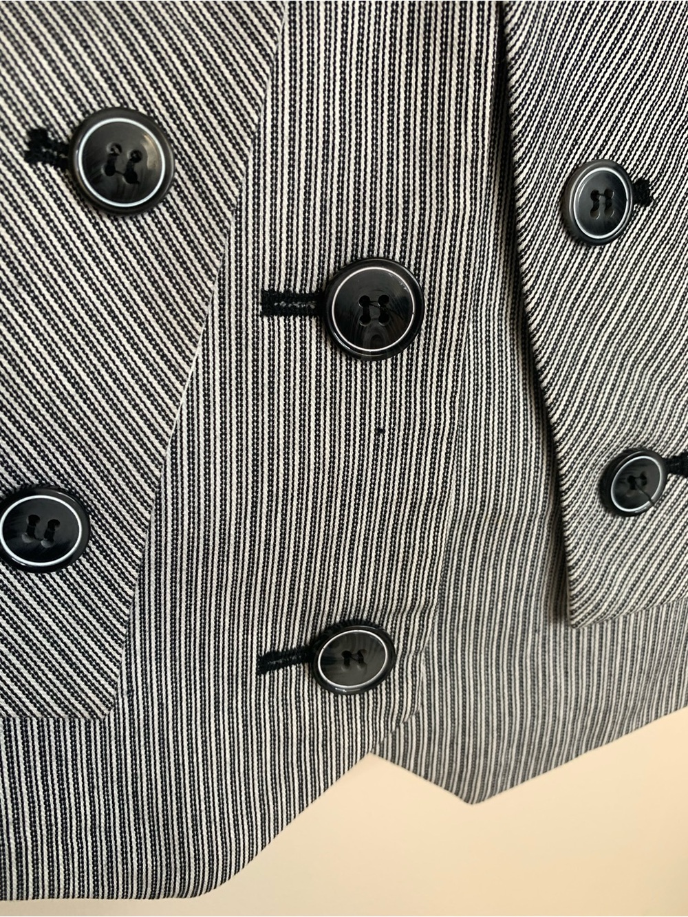 le château Y2K Pinstripe Gray Double-Breasted Vest L - Picture 10 of 13